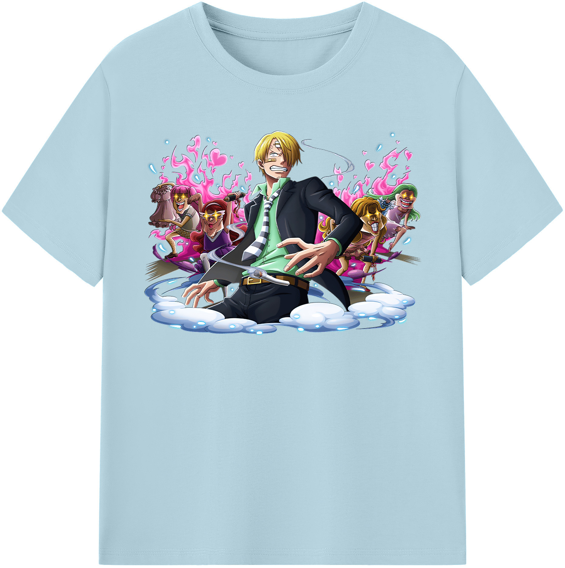 ワンピース サンジ ONE PIECE Sanji 綿100％半袖Tシャツ（フロントプリント）